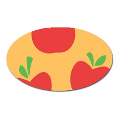 Apple Fruit Red Orange Oval Magnet