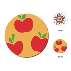 Apple Fruit Red Orange Playing Cards (round)  by Alisyart