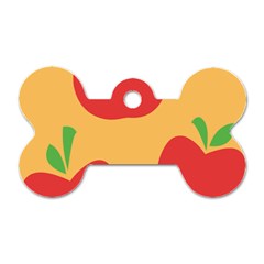 Apple Fruit Red Orange Dog Tag Bone (one Side)