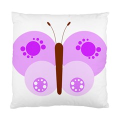 Butterfly Flower Valentine Animals Purple Brown Standard Cushion Case (two Sides)