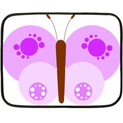 Butterfly Flower Valentine Animals Purple Brown Fleece Blanket (mini)