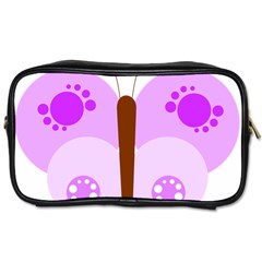 Butterfly Flower Valentine Animals Purple Brown Toiletries Bags 2-side