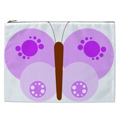 Butterfly Flower Valentine Animals Purple Brown Cosmetic Bag (xxl) 