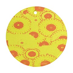 Circles Lime Pink Round Ornament (two Sides)