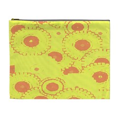 Circles Lime Pink Cosmetic Bag (xl)