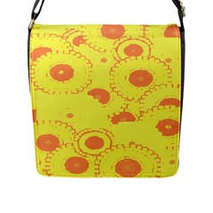 Circles Lime Pink Flap Messenger Bag (l)  by Alisyart