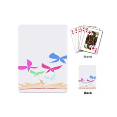 Colorful Butterfly Blue Red Pink Brown Fly Leaf Animals Playing Cards (mini) 