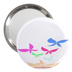 Colorful Butterfly Blue Red Pink Brown Fly Leaf Animals 3  Handbag Mirrors