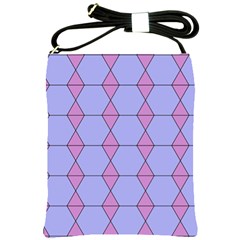 Demiregular Purple Line Triangle Shoulder Sling Bags