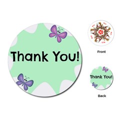 Colorful Butterfly Thank You Animals Fly White Green Playing Cards (round)  by Alisyart