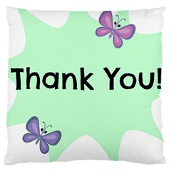 Colorful Butterfly Thank You Animals Fly White Green Large Cushion Case (one Side)