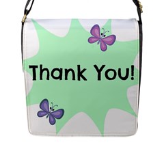 Colorful Butterfly Thank You Animals Fly White Green Flap Messenger Bag (l)  by Alisyart