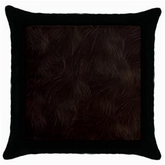 Bear Skin Animal Texture Brown Throw Pillow Case (black)