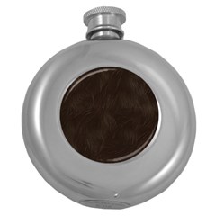 Bear Skin Animal Texture Brown Round Hip Flask (5 Oz)