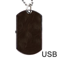 Bear Skin Animal Texture Brown Dog Tag Usb Flash (one Side)