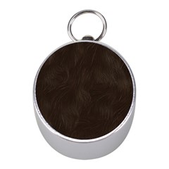 Bear Skin Animal Texture Brown Mini Silver Compasses by Alisyart