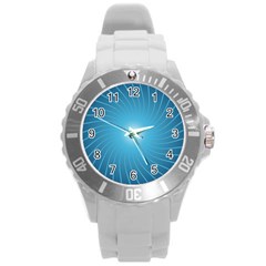 Dreams Sun Blue Wave Round Plastic Sport Watch (l)