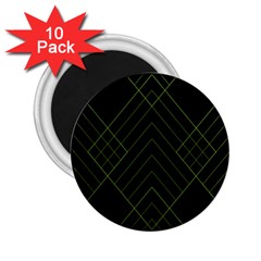 Diamond Green Triangle Line Black Chevron Wave 2 25  Magnets (10 Pack)  by Alisyart