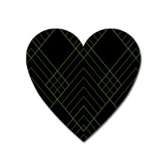 Diamond Green Triangle Line Black Chevron Wave Heart Magnet by Alisyart