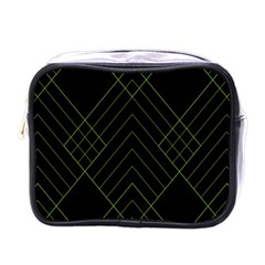 Diamond Green Triangle Line Black Chevron Wave Mini Toiletries Bags