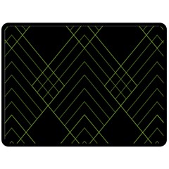 Diamond Green Triangle Line Black Chevron Wave Fleece Blanket (large) 