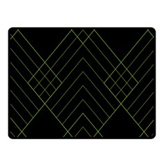 Diamond Green Triangle Line Black Chevron Wave Fleece Blanket (small)