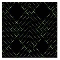 Diamond Green Triangle Line Black Chevron Wave Large Satin Scarf (square)