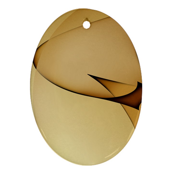 Edge Gold Wave Ornament (Oval)