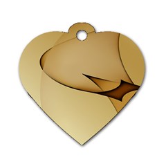 Edge Gold Wave Dog Tag Heart (one Side)