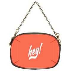 Hey White Text Orange Sign Chain Purses (one Side) 