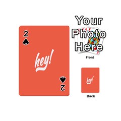 Hey White Text Orange Sign Playing Cards 54 (mini) 