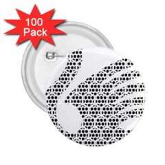 Honeycomb Swan Animals Black White Plaid 2 25  Buttons (100 Pack)  by Alisyart