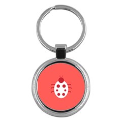 Little Butterfly Illustrations Beetle Red White Animals Key Chains (round)  by Alisyart