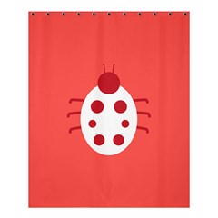 Little Butterfly Illustrations Beetle Red White Animals Shower Curtain 60  X 72  (medium)  by Alisyart