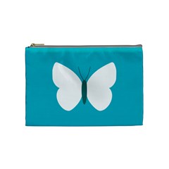 Little Butterfly Illustrations Animals Blue White Fly Cosmetic Bag (medium) 