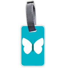 Little Butterfly Illustrations Animals Blue White Fly Luggage Tags (one Side) 