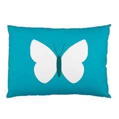 Little Butterfly Illustrations Animals Blue White Fly Pillow Case (two Sides)