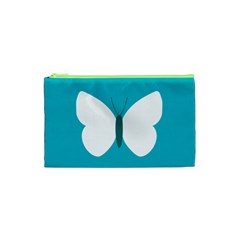 Little Butterfly Illustrations Animals Blue White Fly Cosmetic Bag (xs)