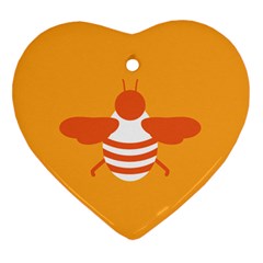 Littlebutterfly Illustrations Bee Wasp Animals Orange Honny Ornament (Heart)