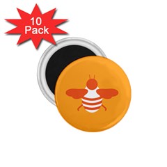 Littlebutterfly Illustrations Bee Wasp Animals Orange Honny 1.75  Magnets (10 pack) 