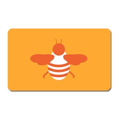 Littlebutterfly Illustrations Bee Wasp Animals Orange Honny Magnet (Rectangular)