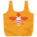 Littlebutterfly Illustrations Bee Wasp Animals Orange Honny Full Print Recycle Bags (L)  Front