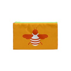 Littlebutterfly Illustrations Bee Wasp Animals Orange Honny Cosmetic Bag (XS)