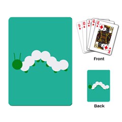 Little Butterfly Illustrations Caterpillar Green White Animals Playing Card