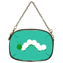 Little Butterfly Illustrations Caterpillar Green White Animals Chain Purses (two Sides) 