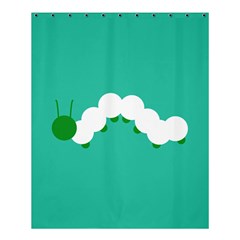 Little Butterfly Illustrations Caterpillar Green White Animals Shower Curtain 60  X 72  (medium) 