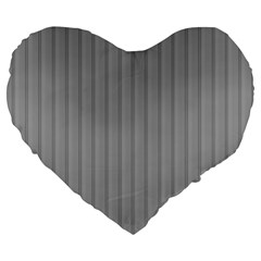 Metal Dark Grey Large 19  Premium Heart Shape Cushions by Alisyart