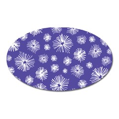 Aztec Lilac Love Lies Flower Blue Oval Magnet by Alisyart