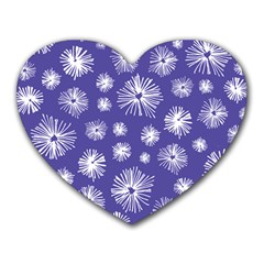 Aztec Lilac Love Lies Flower Blue Heart Mousepads by Alisyart