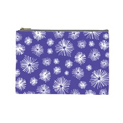 Aztec Lilac Love Lies Flower Blue Cosmetic Bag (large) 